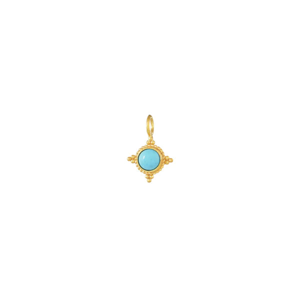 Small Birthstone Charm December Turquoise