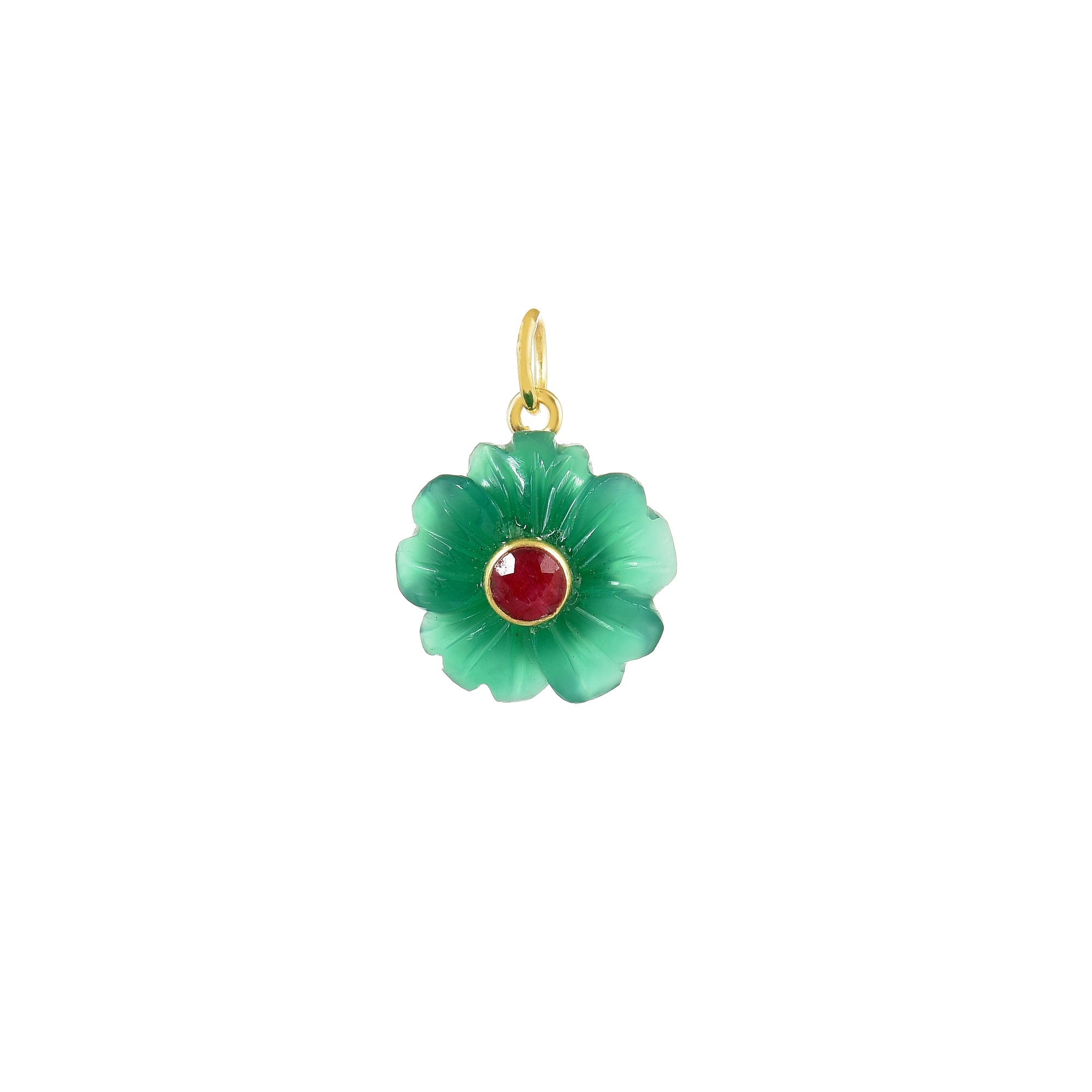 Green Onyx Tooth Charm