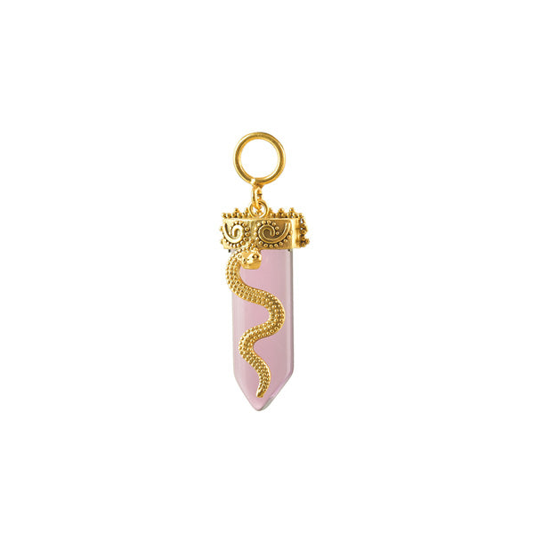 Amethyst Pencil With Snake Pendant gold plated