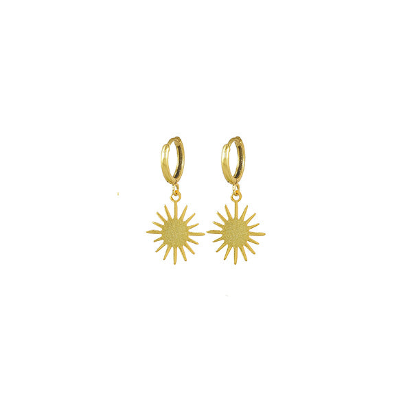 Small Gold Sun Hoop Earrings