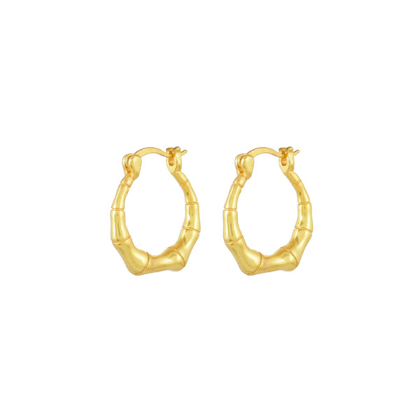 Bamboo Gold Hoop Earrings