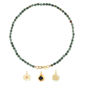 Edelstenen Turquoise_blokjes ketting_3 bedels