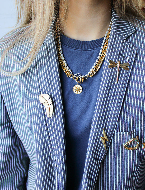 Gouden Veer Broche