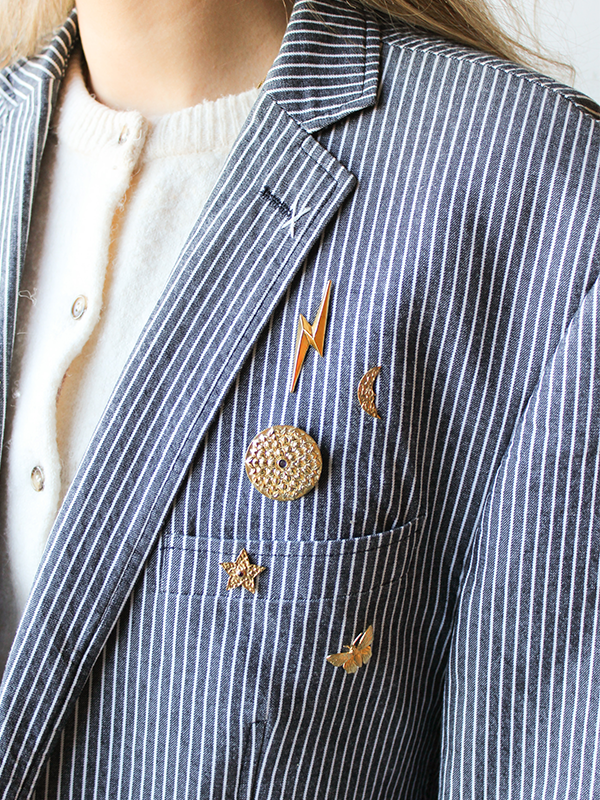 Goud Bliksemflits Broche