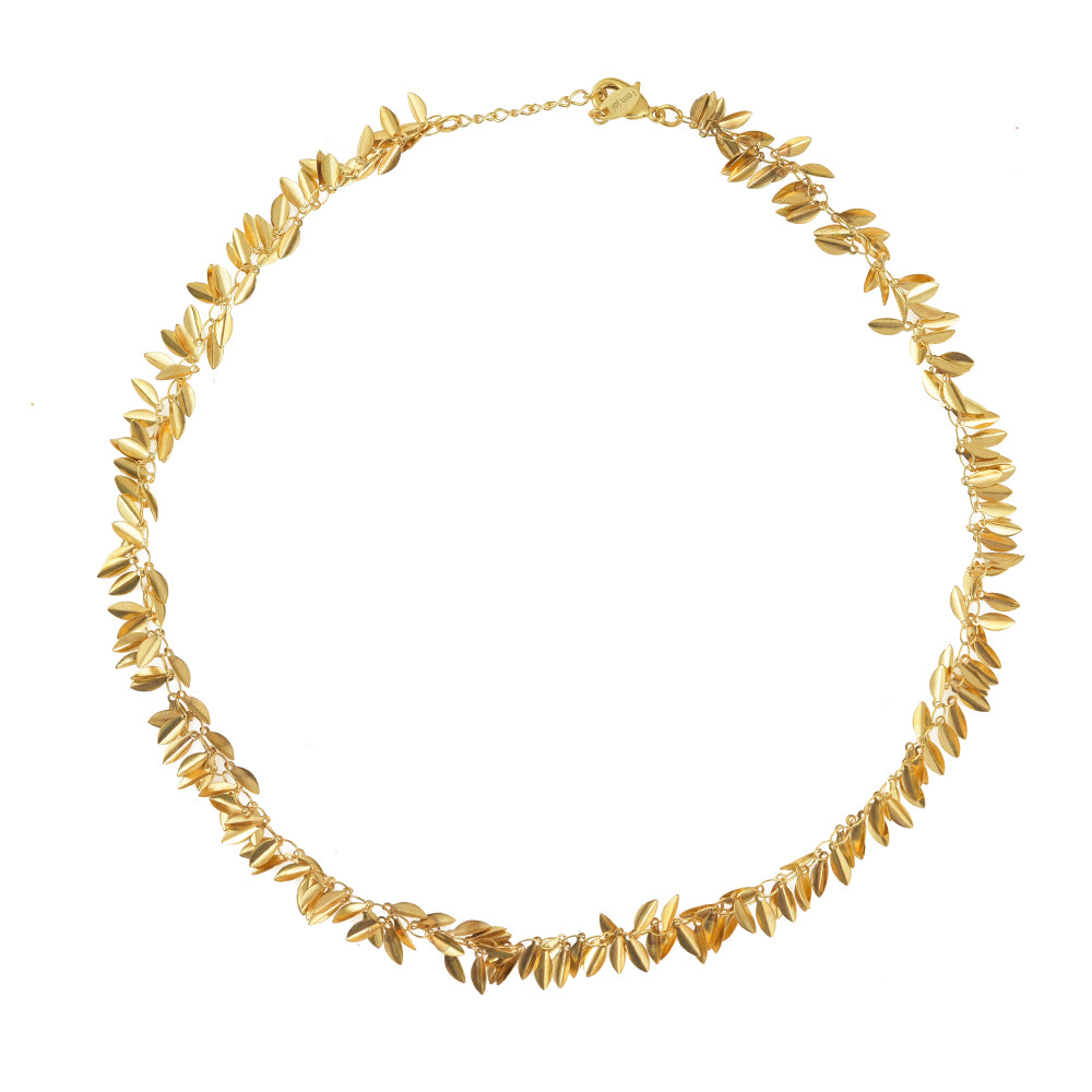 Gouden blaadjes ketting
