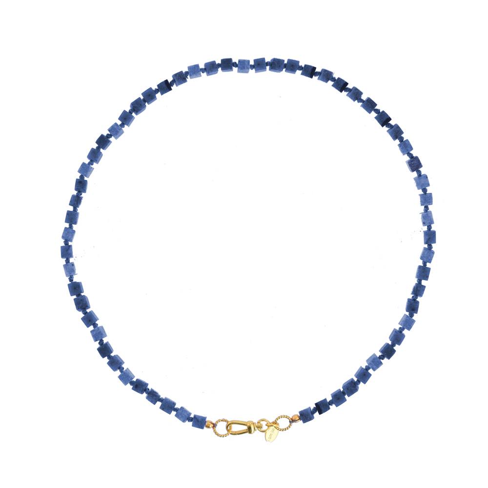 Handgeknoopte Blokjes Ketting Lapis Lazuli
