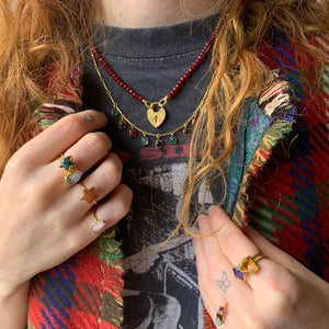 Fine Chain Necklace With Semi Precious Stones woman
