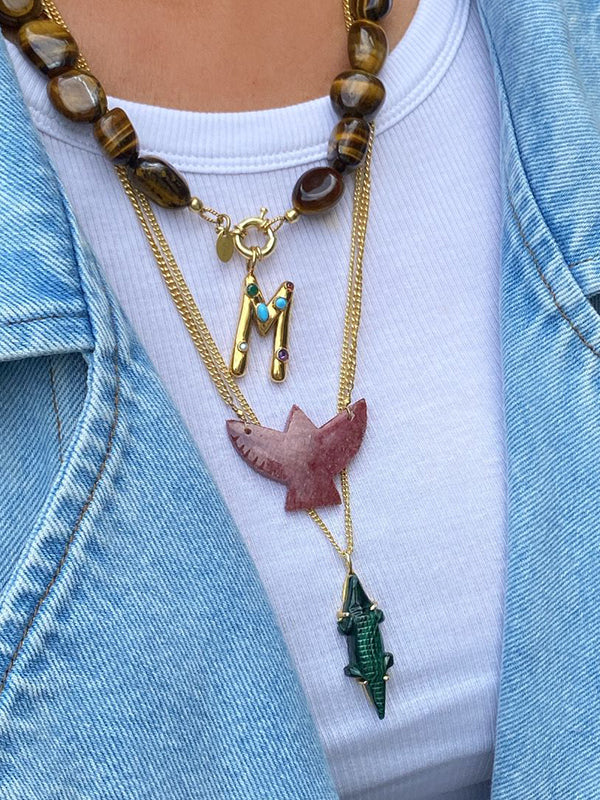 Rhodonite edelsteen hanger