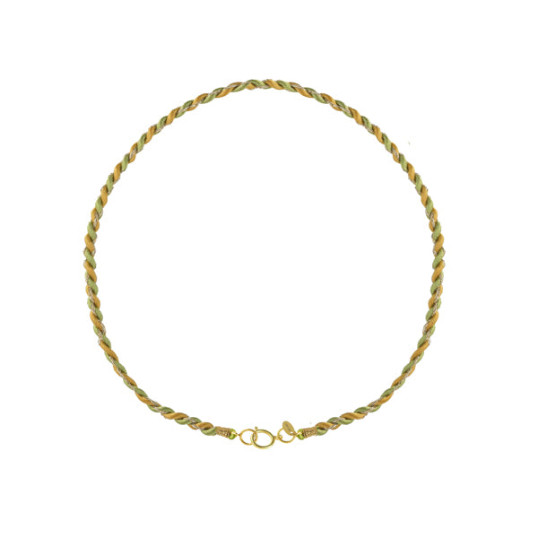 Satin Thread Necklace with Gold Clasp