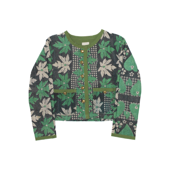 One-of-Kind Kantha Jacket Rust Brown