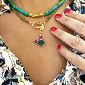 Jade Stone Necklaces with Lock