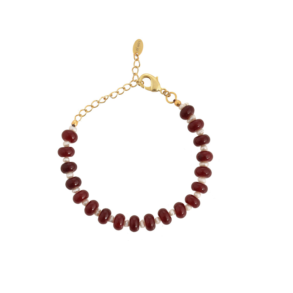 Parel en Edelstenen Armband Ruby