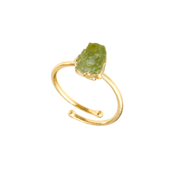 Statement goldplated Ring with a green stone for woman