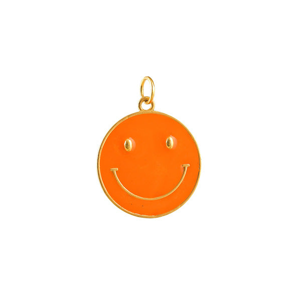Enamel Smiley Charm Orange