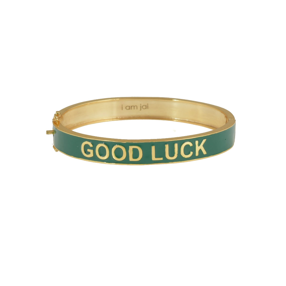 Armbanden Goud Groen Emaille Good Luck
