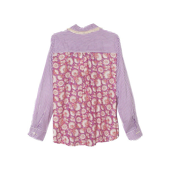 Paarse Blouse met Print Achterkant