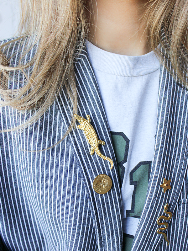 Broche Krokodil Goud