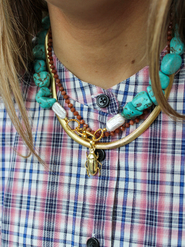 Turquoise Edeltenen Ketting