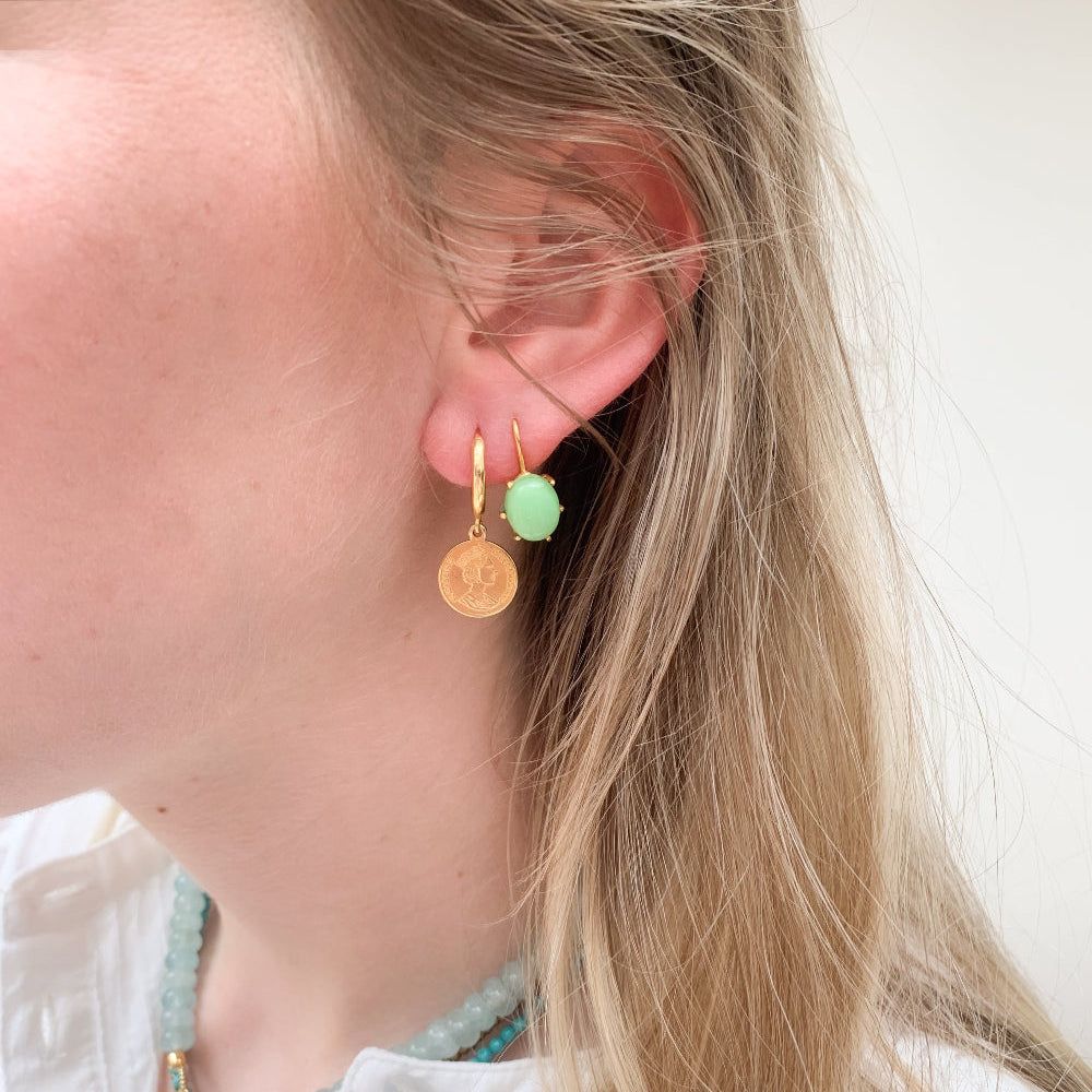 edelsteen oorbellen chrysopraas