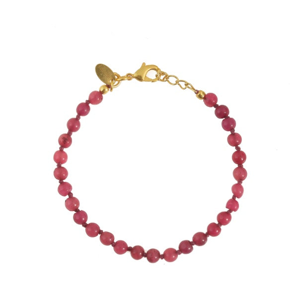 Fuchsia Jade Armband Edelsteen Handgeknoopt