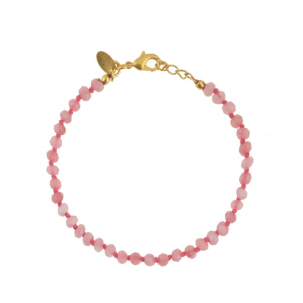 Handgeknoopte Rozenkwarts Armband