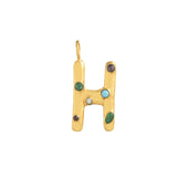 Initial Letter H Met Edelstenen