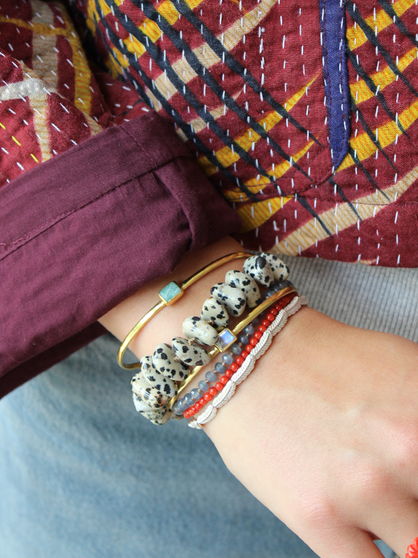 Zilveren Bangle Armband Veertjes