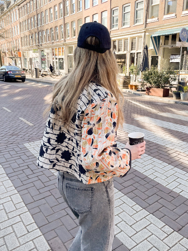 Print Jasje Zwart Oranje