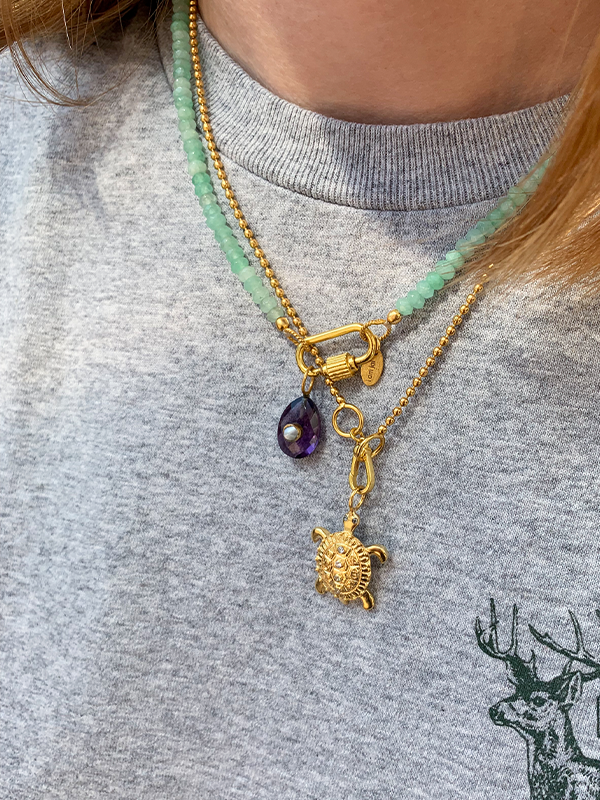 Ball Chain Turtle Necklace