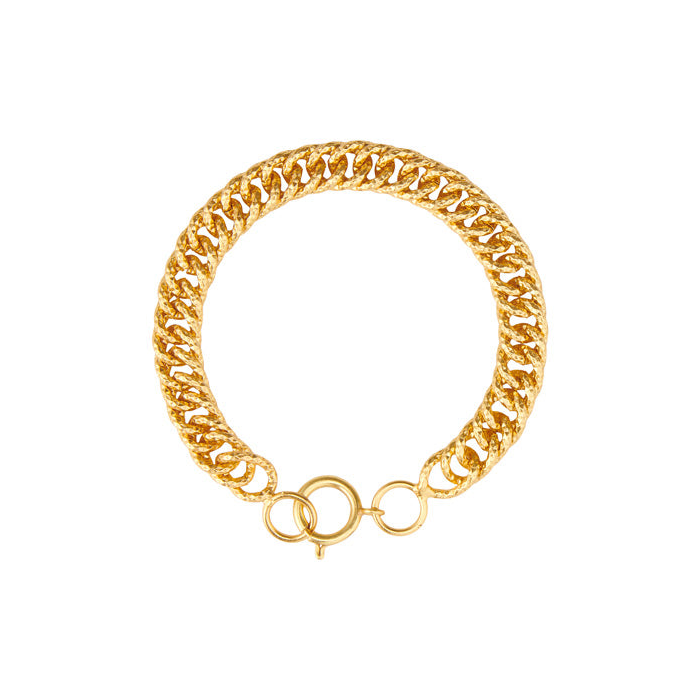 Gold plated Gourmet Chain Bracelet With simple round lock