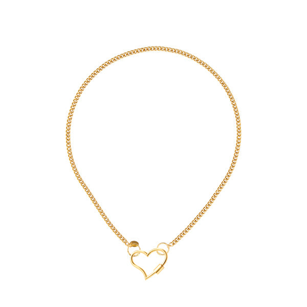 Chain Necklace With Heart Lock