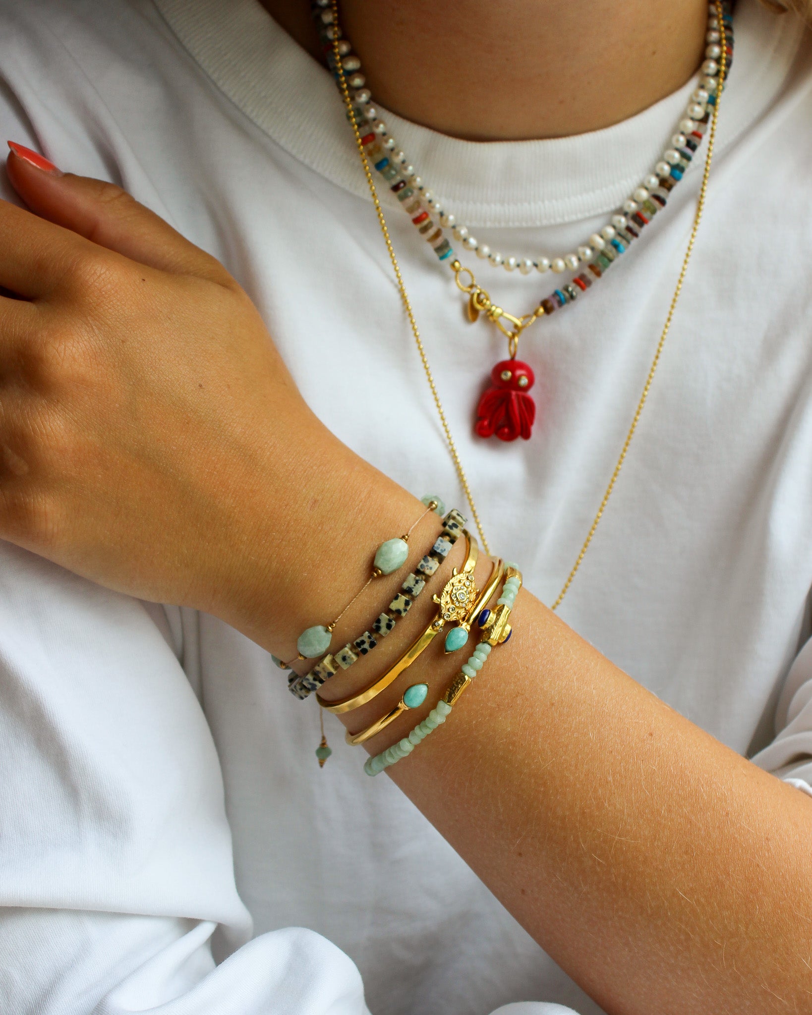 Handgeknoopte Blokjes Armband Dalmatiër