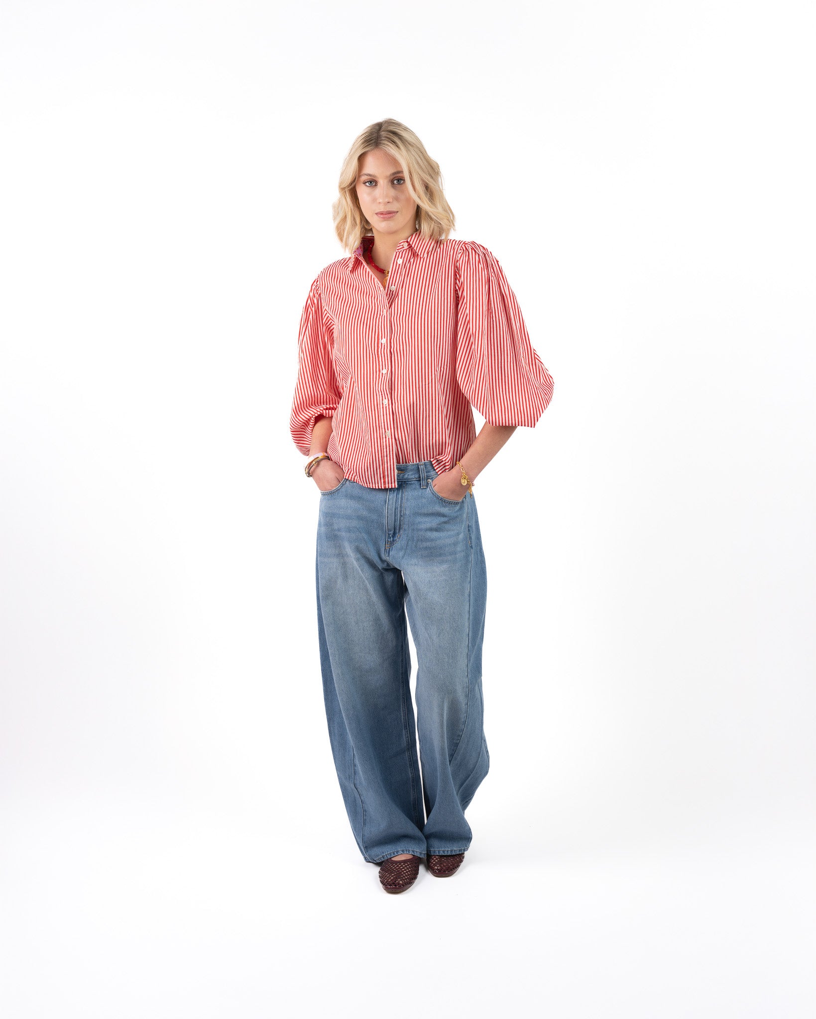 Ankita Ballon Blouse Rood