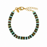 Aqua en Bruine Jade Armband