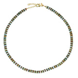 Aqua en Bruine Jade Edelstenen Ketting