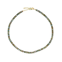 Aqua en Bruine Jade Edelstenen Ketting