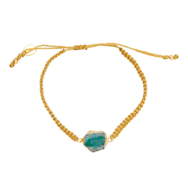 Gold Thread Agate Stone Bracelet
