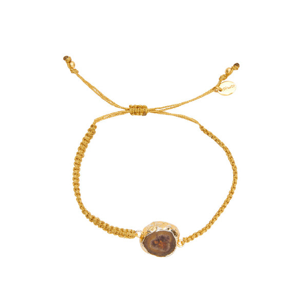 Gold Thread Agate Stone Bracelet