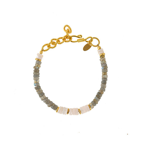 Labradorite Stone Gold Bracelet