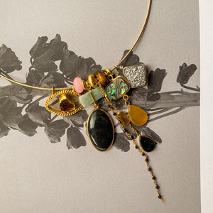 Bangle Ketting Druzy Zwarte Onyx