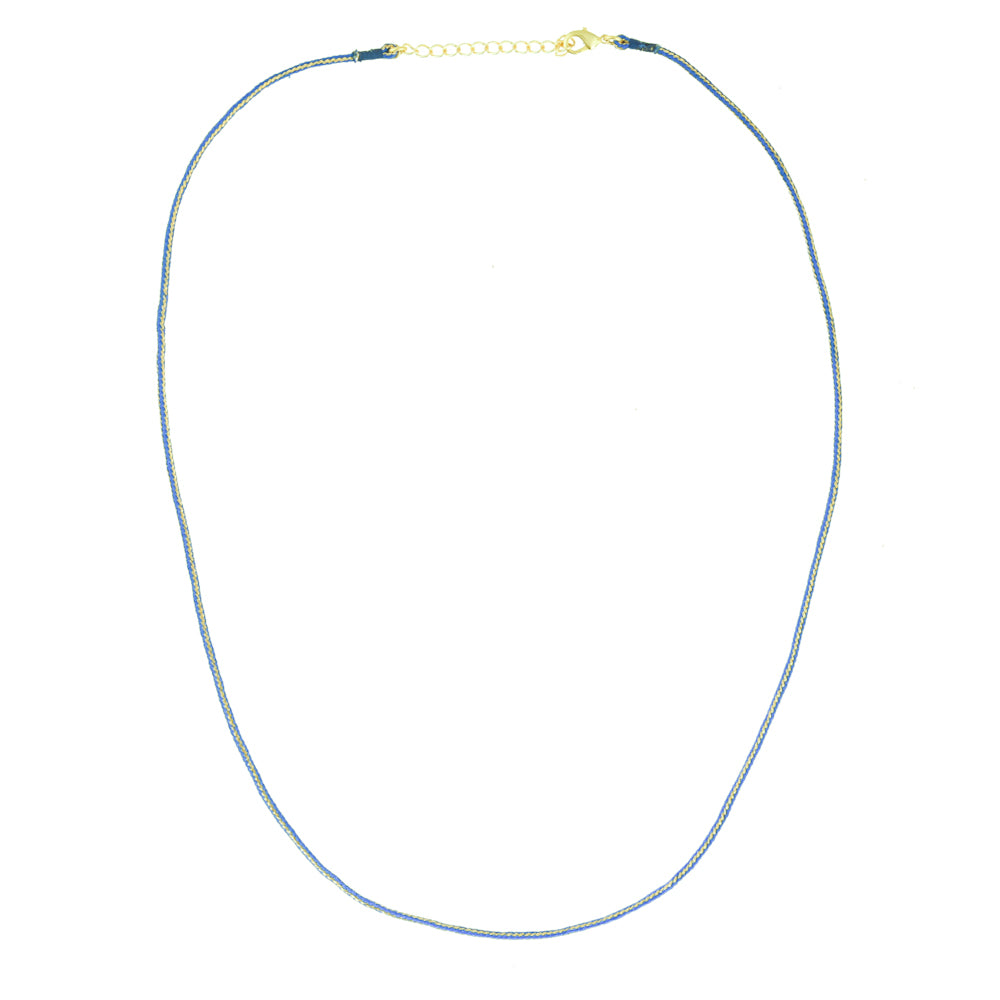 Blauw Koord Ketting Met Slotje