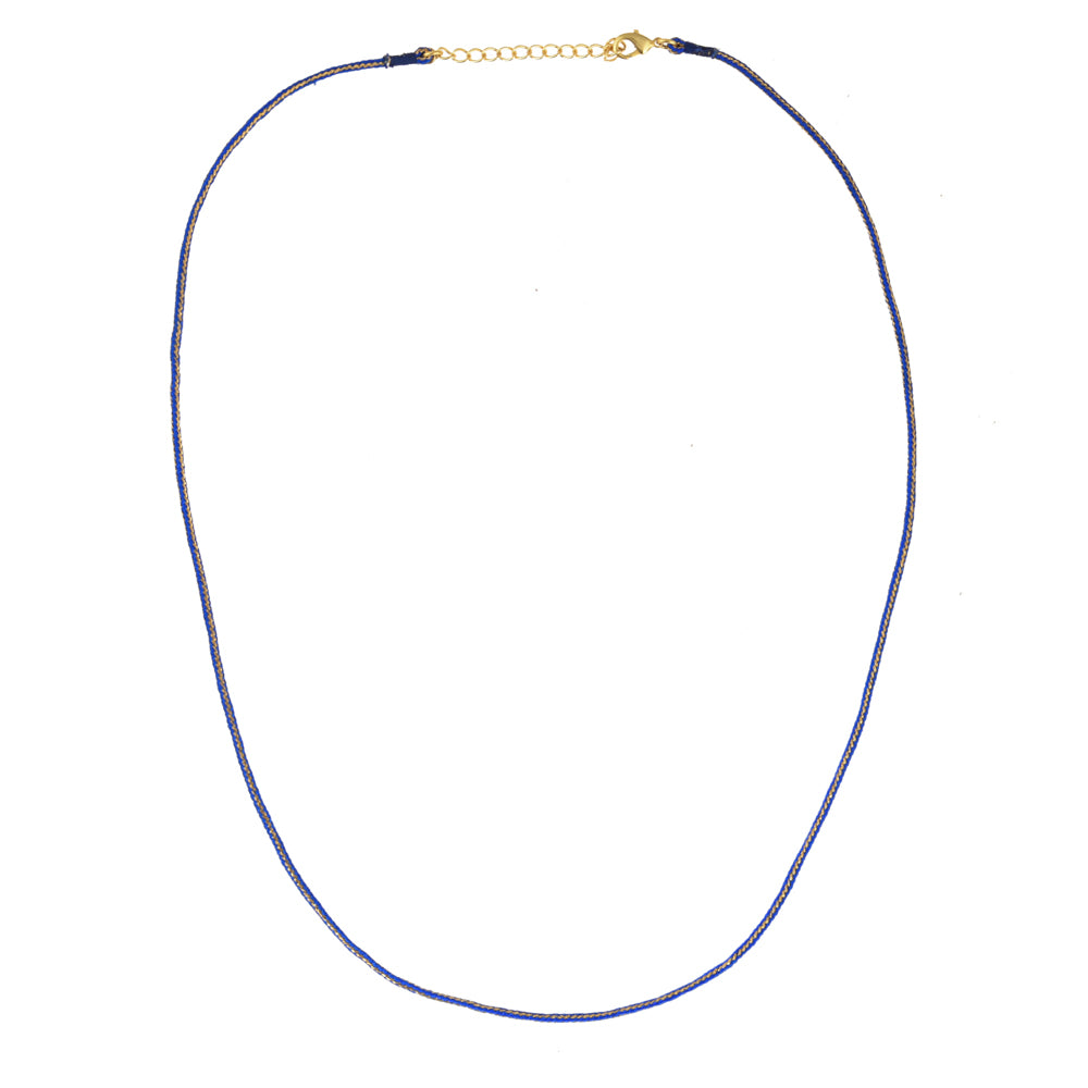Blauw Koordje Met Goudkleurig Slot