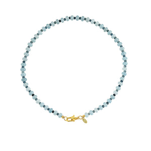 Blauwe Jade Edelstenen Donut Ketting