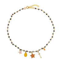 Blauwe Jade Ketting Met Bedels