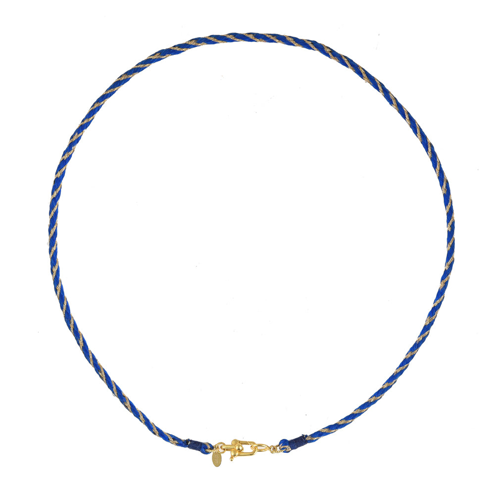 Blauwe Satijnen Ketting met Slot