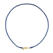 Blauwe Satijnen Ketting met Slot