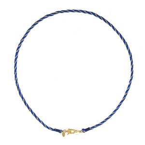 Blauwe Satijnen Ketting met Slot