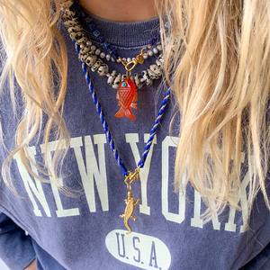 Handgeknoopte Blokjes Ketting Lapis Lazuli
