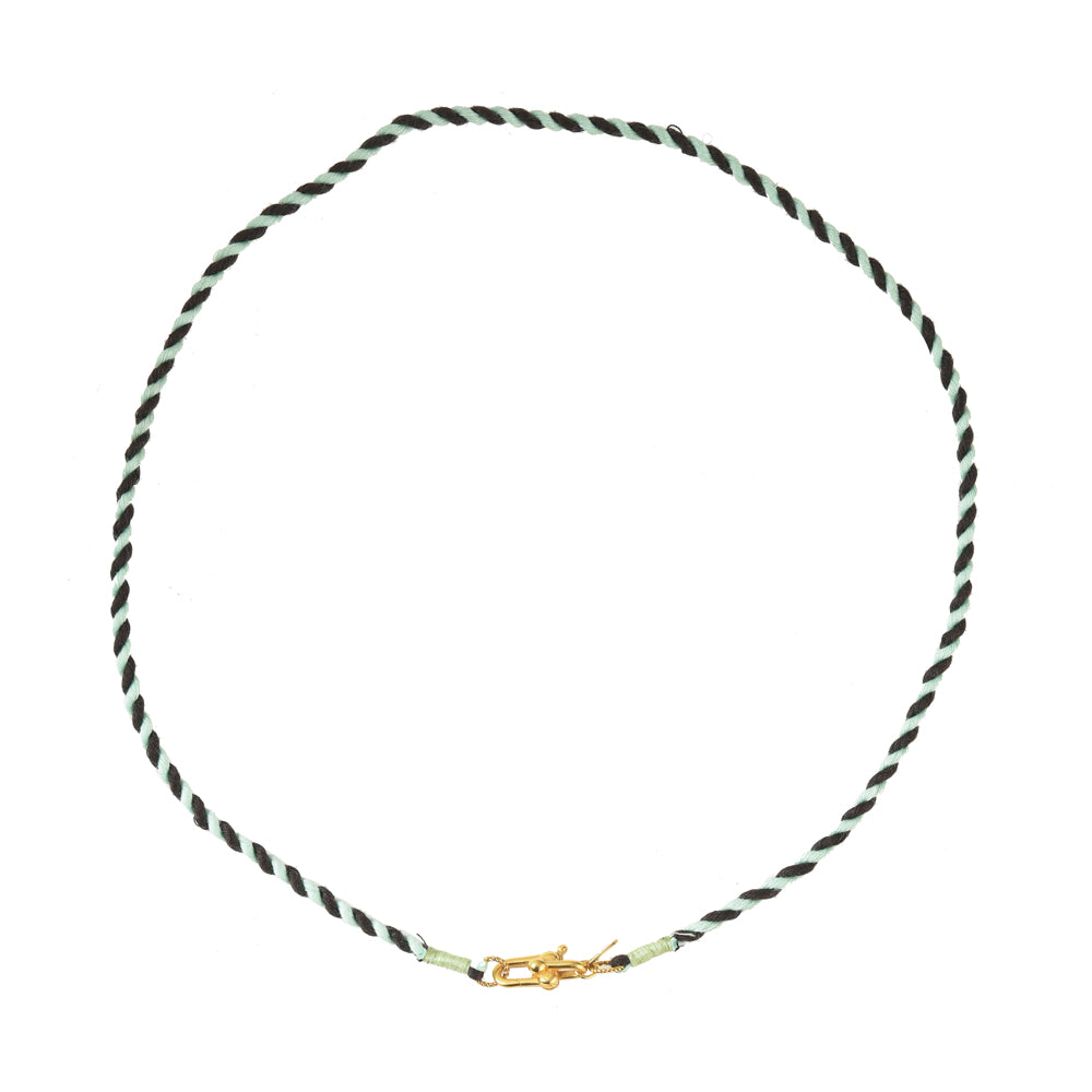 Bruin En Mint Koord Ketting Met Slot