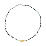 Bruin En Mint Koord Ketting Met Slot